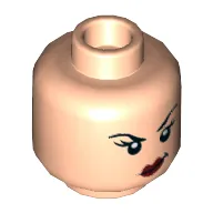 Minifig Head Cheetah, Eyebrows, Dark Pink Lips, Smirk with Raised Left Eyebrow / Angry Print