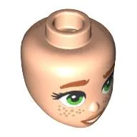 Minidoll Head Dark Orange Eyebrows, Bright Green Eyes, Freckles print