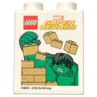 Duplo Brick 1 x 2 x 2 with Hulk Print [Promotional]