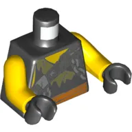 Torso Shirt, Torn, Chain, Belt, Buckle Print, Yellow Arms, Black Hands