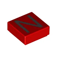 Tile 1 x 1 with letter Capital N Print
