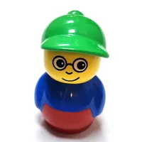 Primo Figure Boy with Red Base, Glasses and Green Cap (Timmy)