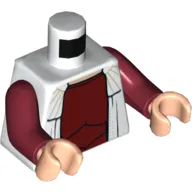 Torso Dress over Dark Red Undershirt Print, Dark Red Hands, Light Nougat Hands