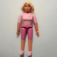 Belville Figure Articulated Elbows, Female, Light Yellow Hair, Dark Pink Shorts, Pink Shirt