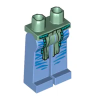 Hips and Medium Blue Long Legs with Blue Stripes, Sand Green Loin Cloth Print