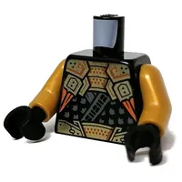 Torso Armor, Gold Belt and Chestplate over Robes print, Pearl Gold Arms, Black Hands