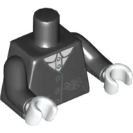 Torso Jacket with Buttons, Spider in Pocket Print, Black Arms, White Hands