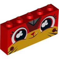 Brick 1 x 5 x 2 with Happy Unikitty, Red Eyes, Puffed Cheeks print