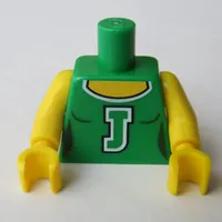 Torso Tank Top with Scoop Neck and White 'J' Print, Yellow Arms and Hands