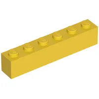 Brick 1 x 6 without Bottom Tubes, with 2 Raised Cross Supports
