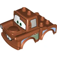 Duplo Car Body 2 Top Studs Truck with Cars Tow Mater, Bottom Teeth Print