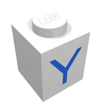 Brick 1 x 1 with Blue Y Print