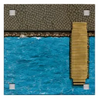 Baseplate with 4 Square Corner Holes and Beach / Embankment (Landing) Print