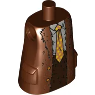 Torso Large, Long Coat with Molded Pockets, Fur, Medium Blue Shirt, Yellow/Orange Tie Print (Hagrid)