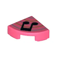 Tile Round 1 x 1 Quarter with Double Black Music Note, Blue Lines Print