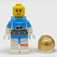 Astronaut, White Spacesuit, Dark Azure Backpack, Gold Visor