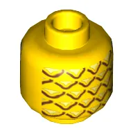Minifig Head (No Face), Pineapple Print