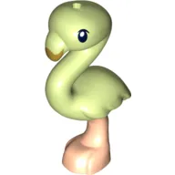 Animal, Bird, Flamingo with Light Nougat Leg, Black Eye and Olive Green Beak