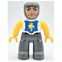 Duplo Figure with Rounded Head with Dark Bluish Gray Legs, Yellow Arms and Hands