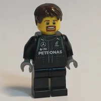 Pit Crew, Black Torso, Black Legs, Dark Brown Hair