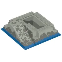 Baseplate Raised 32 x 32 with Ramp and Pit, Water, Gray Stones Print