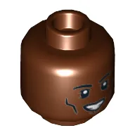 Minifig Head James Rhodes (War Machine), Cheek Lines, Open Mouth Smile / Grin Print [Hollow Stud]