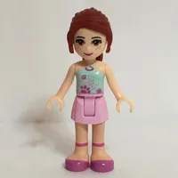 Mia - Light Aqua Top, Bright Pink Skirt