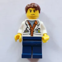 Scientist, Open White Jacket, Dark Blue Legs