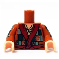 Torso Patchwork Coat with Dark Tan Undershirt Print (Bilbo Baggins), Dark Orange Arms, Light Nougat Hands