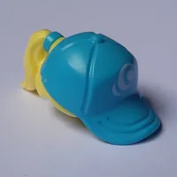 Hair and Hat / Cap, Ponytail Bright Light Yellow and White Wave Logo Print