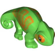 Animal, Chameleon with Orange Eye Patches and Orange Stripes