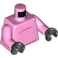 Torso Belly Bump Print, Bright Pink Arms, Black Hands