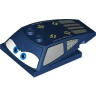 Wedge Curved 6 x 4 x 1 1/3 with 4 x 4 Base with Blue Eyes and Windows Print (Lightning McQueen)