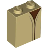 Brick 1 x 2 x 2 with Inside Stud Holder with Robe, Reddish Brown Shirt print