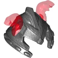 Helmet with Cheek Protection and 2 Trans-Red Snakes Pattern