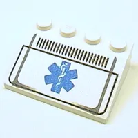 Brick Sloped 33° 3 x 4 with Star of Life and Grill Print