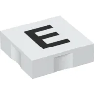 Duplo Tile 2 x 2 with Capital 'E' Print