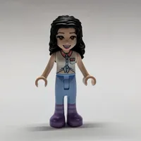 Emma - White Top, Bright Light Blue Pants