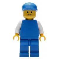 Man, Plain Blue with White Arms, Blue Cap