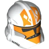 Helmet Clone Trooper Phase 2, Closed Front, Holes for Visor with Orange Markings print
