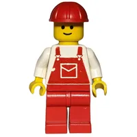 Man, Red Overalls, Red Hard Hat (3626b Head)
