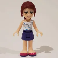 Tina - White/Silver Top, Dark Purple Skirt