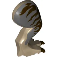 Animal Body Part, Dinosaur, Tyrannosaurus Rex Leg, Right, with Pin, Dark Brown Claws and Dark Brown Stripes on Dark Bluish Gray Print