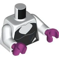 Torso Jumpsuit, Black Panels Print (Spider Girl/Gwen), White Arms, Magenta Hands