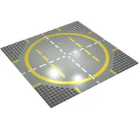 Baseplate 32 x 32 with 9-Stud Crossroads / Landing Pad with Yellow Circle Print