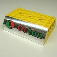 Slope Curved 8 x 6 x 2 Double with Chrome Silver Sides and 'Octan' Print