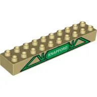 Duplo Brick 2 x 10 with Green Lattice Print and Knapford Logo