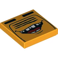 Tile 2 x 2 with Smile with broken teeth print