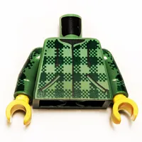 Torso Jacket, Dark Green Plaid print, Sand Green Arms, Yellow Hands
