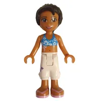 Joanna - Dark Azure Bikini, White Trousers